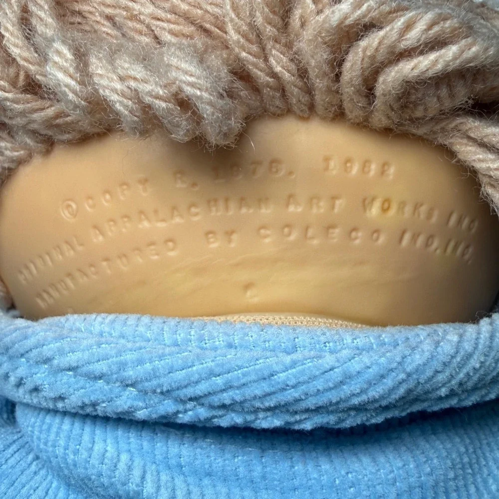 Vintage 1985 Cabbage Patch Kids Pacifier Boy Doll Coleco Blond Blue Eyes Papers
